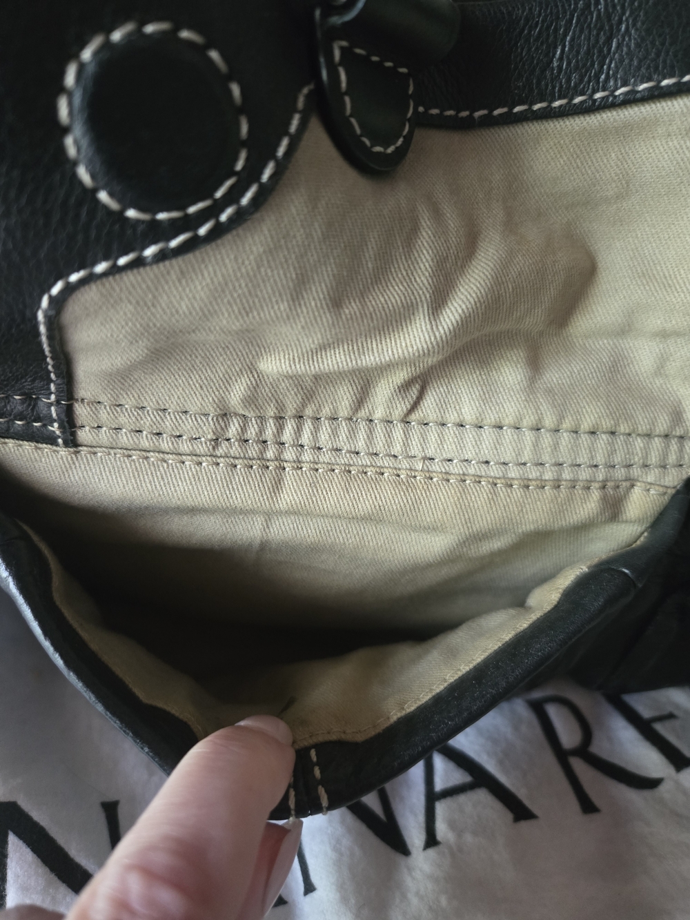 Banana Republic Black Leather Bag with Contrast Stitching - Picture 3 of 15